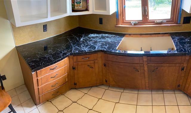 Kitchen Epoxy Resin Fractured Granite, How To Redo Kitchen Countertops With Epoxy